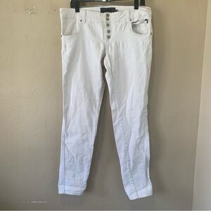 TRIPP NYC White Button Fly Denim Jeans Sz 11 Style SD8966 Low Rise Straight Leg